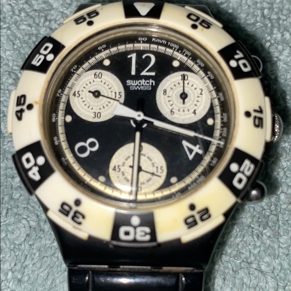 Swatch Black & White Chronograph Watch - Picture 2 of 5